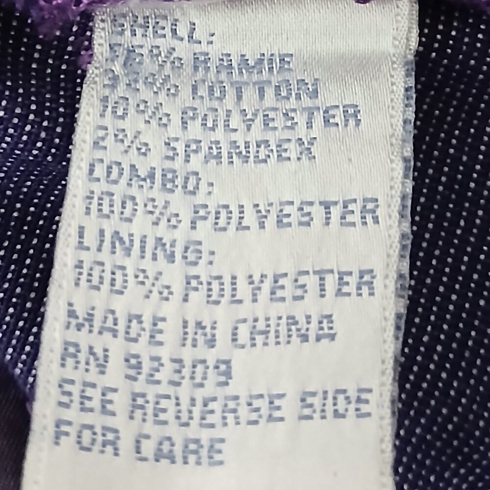 DG2 Diane Gilman Denim Vest M Purple Patchwork Embroidered - Picture 11 of 11